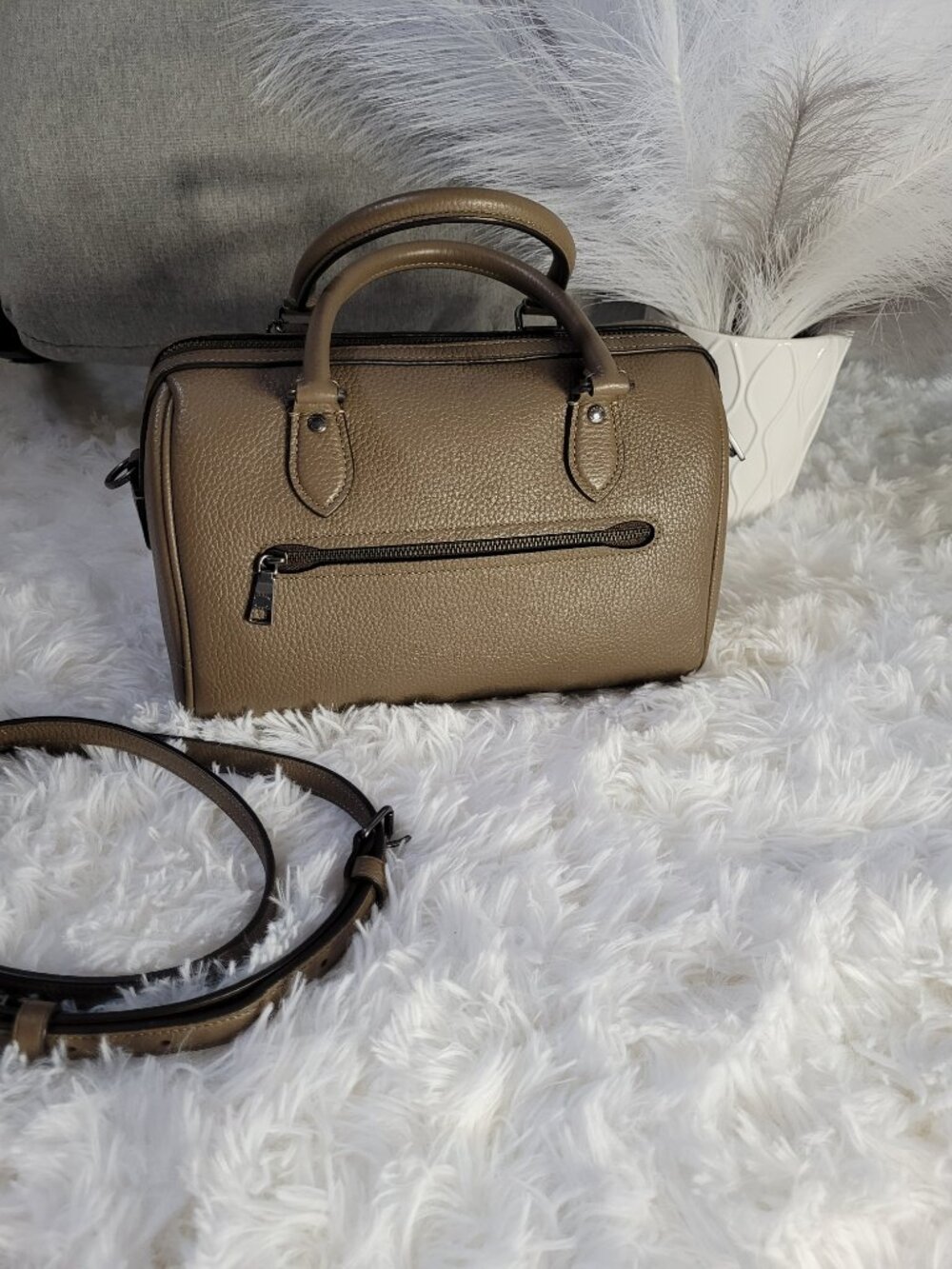 *Updated Pics* Coach Rowan Satchel Bag (Dark Stone) - Picture 2 of 10